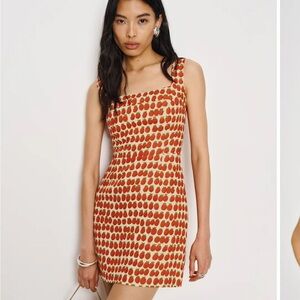Reformation Celosia Linen Dress, Tomato print